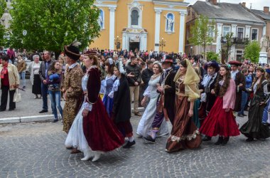 BEREZHANY, UKRAINE - MAYIS 08, 2016: Macaristan tarihi festivali 