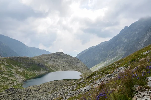 Lago Montanha Pequeno Hincovo Pleso Vale Mengusovska Parque Nacional Tatras — Fotografia de Stock