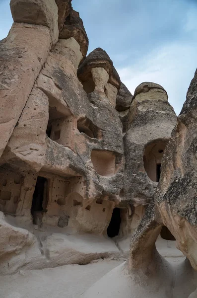 Lakó Multi Head Gomba Szerzetesek Völgyében Pasabag Völgy Cappadocia Törökország — Stock Fotó