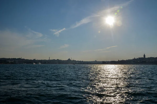 Cityscape Silhouette Istanbul Skyline Sea Turkish Architecture Urban Buildings — стокове фото