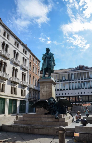 Venice Italien Juni 2017 Monument Italiensk Patriot Och Statsman Daniele — Stockfoto