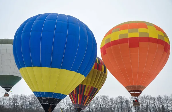 Kyiv Ukraine February 2021 Many Colorful Hot Air Balloons Taking — Stockfoto