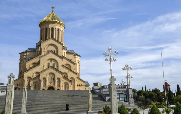 Tbilisi Georgia October 2019 Собор Святої Трійці Головний Найбільший Православний — стокове фото
