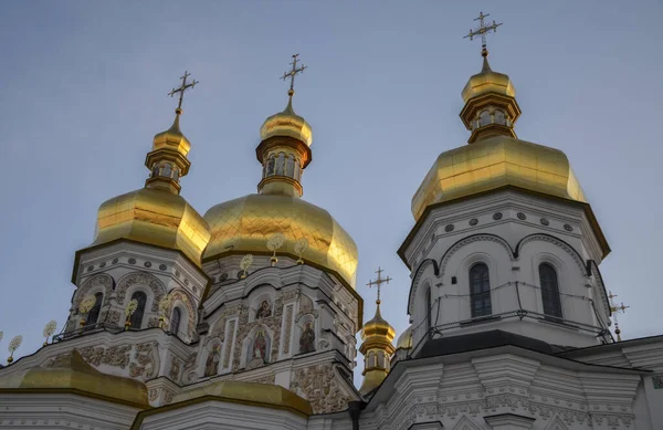 Cúpulas Douradas Catedral Dormição Kiev Pechersk Lavra Mosteiro Das Cavernas — Fotografia de Stock