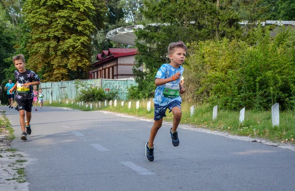 Kyiv Ukraine July 2021 Young Athletes Run Kids Run Race — стоковое фото