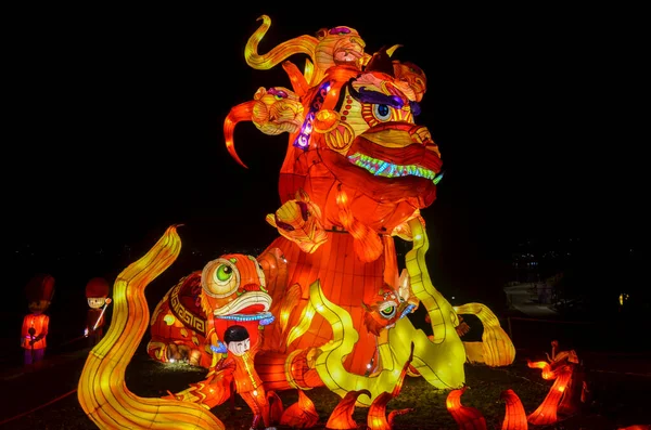 Bright composition of fire dragon for chinese New Year lantern festival