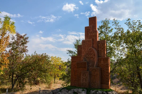 Complesso Monumentale Tradizionali Croci Pietra Armena Khachkars Vayk Armenia — Foto Stock