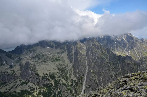 Paisagem Montanhosa Panorâmica Alta Tatras Eslovacos Pico Slavkovsky Stit — Fotografia de Stock