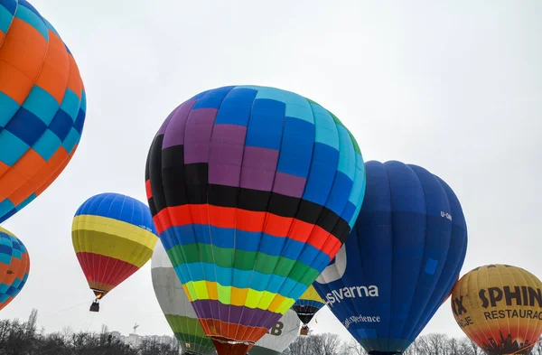 Mongolfier Balloon Festival Unique Opportunity See Dozens Hot Air Balloons — Stockfoto