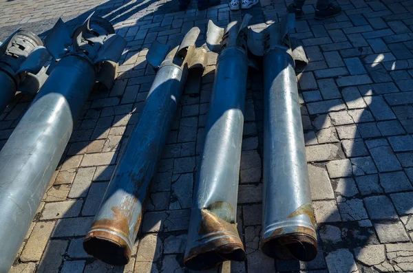 Missile of the multiple rocket launcher that were fired on the territory of Ukraine by russian invaders