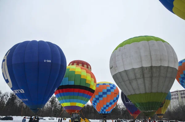 Mongolfier Balloon Festival Unique Opportunity See Dozens Hot Air Balloons — Stockfoto