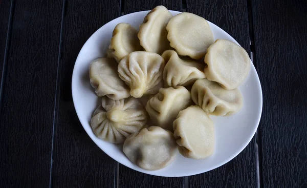 Khinkali One Most Common Popular Meat Dishes Georgia Tasty Pouches — Foto de Stock