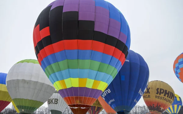 Hot Air Balloons Climb Sky Aeronautic Festival Kyiv — Stockfoto