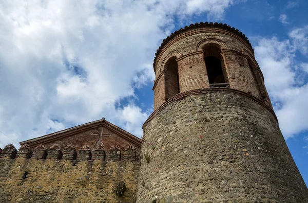 Brick Tower Wall Historical Batonis Tsikhe Fortress Telavi Kakheti Region — Fotografia de Stock