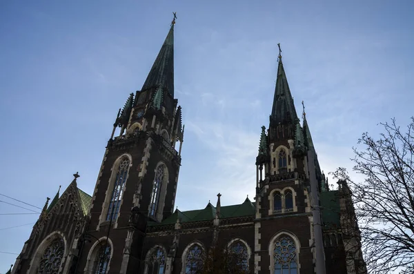 Beautiful Church Saints Olha Elizabeth Built Neo Gothic Style Lviv — Stockfoto