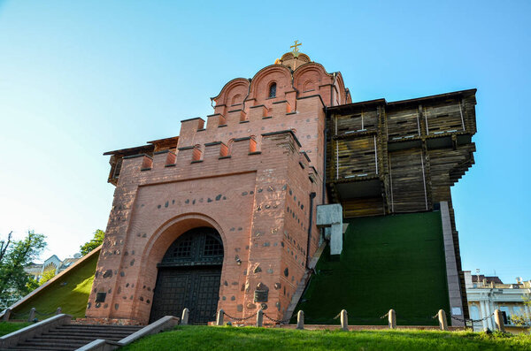 Golden Gate in Kyiv was the main gate in the 11th century fortifications and now one the most visited tourist places of the city, Ukraine.