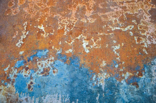 Niebieska Zardzewiała Powierzchnia Blachy Żelaznej Tekstura Lub Tło Rdzy Metalowej — Zdjęcie stockowe