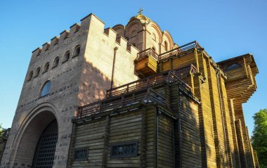 Popular tourist landmark medieval Golden Gate located in historical part of Kyiv, capital of Ukraine