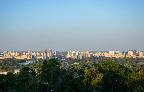 Cityscape View Left Bank Kyiv City Side Park Eternal Glory — Stock Photo, Image