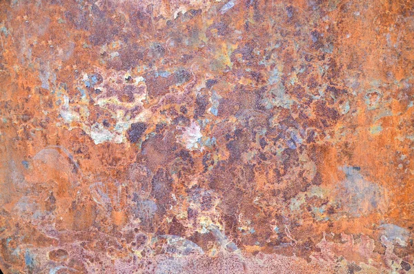 Dark Worn Rusty Metal Texture Background Paint Residues Rust Spots — Stock Photo, Image