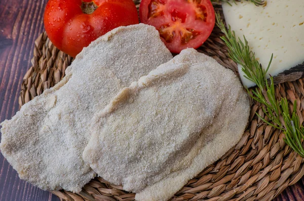 Cachopo Pollo Con Queso Jamon Iberico Comida España —  Fotos de Stock