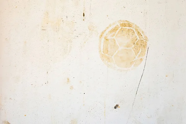 Estampado Fútbol Sobre Fondo Cemento Slough Fútbol Pared — Foto de Stock