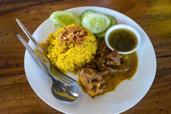 Carne Biryani Arroz Curry Carne Vacuno Versión Tailandés Musulmana Del — Foto de Stock