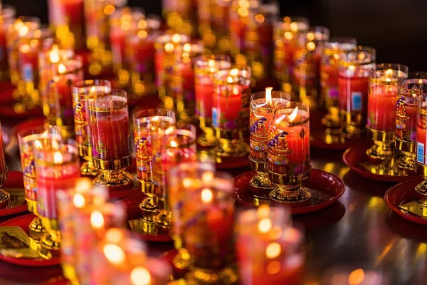 Bangkok Thailand Dezember 2021 Gebet Und Meditation Mit Brennender Kerze — Stockfoto