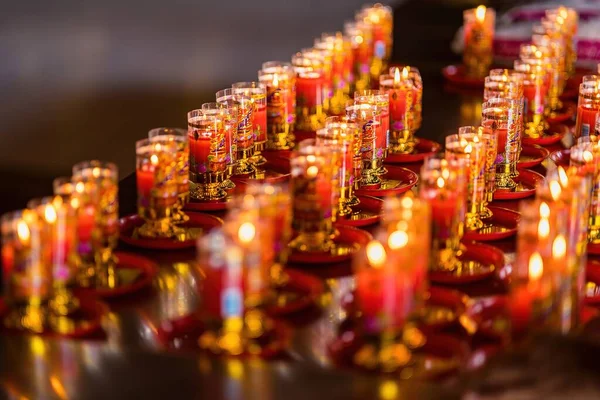 Bangkok Thailand December 2021 Praying Meditation Burning Candle Chinese Temple — Stockfoto