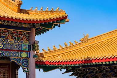 Bangkok, Tayland - 20 Aralık 2021: Leng Noei Yi 2 'deki Wat Borom Raja Kanjanapisek Wat Leng Nei Yee Tapınağı .