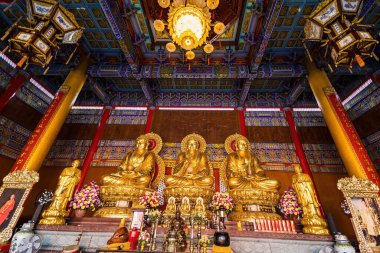 Bangkok, Tayland - 20 Aralık 2021 Wat Borom Raja Kanjanapisek Wat Neg Yee 2 Tapınağı Leng Noei Yi 2 .
