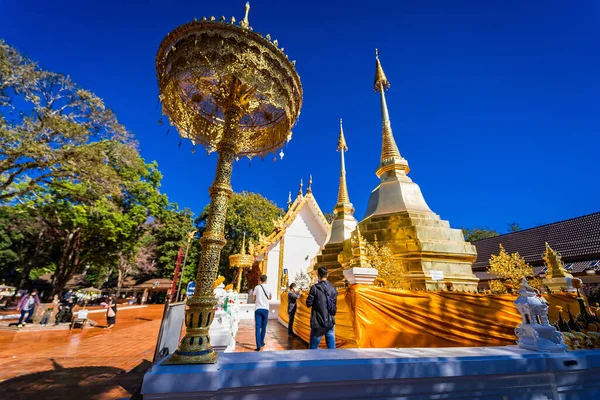 泰国清莱 2021年1月9日 万福寺是泰国清莱省一座美丽的黄金寺庙 — 图库照片