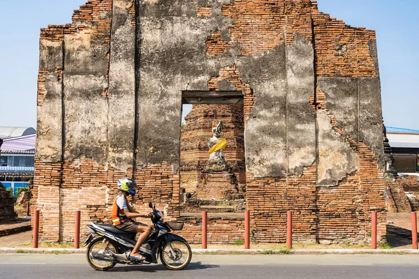 Ayutthaya Thailand Februari 2022 Rörlig Bild Oidentifierade Namn Människor Rider — Stockfoto