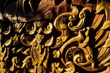 Geleneksel Tay tarzı sıva Tapınak, Tayland kilisede duvar.