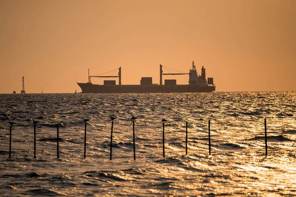 Prachtig Uitzicht Zonsondergang Zee Thailand — Stockfoto