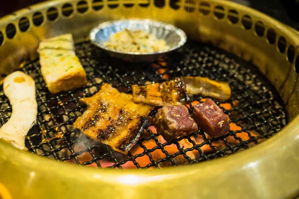 Japanese Beef Barbecue Fire Charcoal Grill — Stock Photo, Image