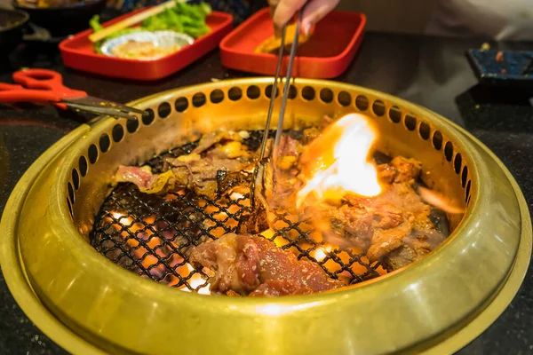 Japán Marhahús Grill Tűzön Faszén Grill — Stock Fotó