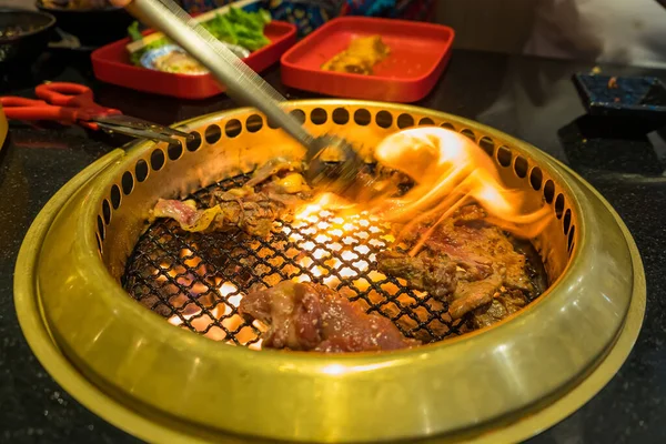 Japanese Beef Barbecue Fire Charcoal Grill — Stock Photo, Image