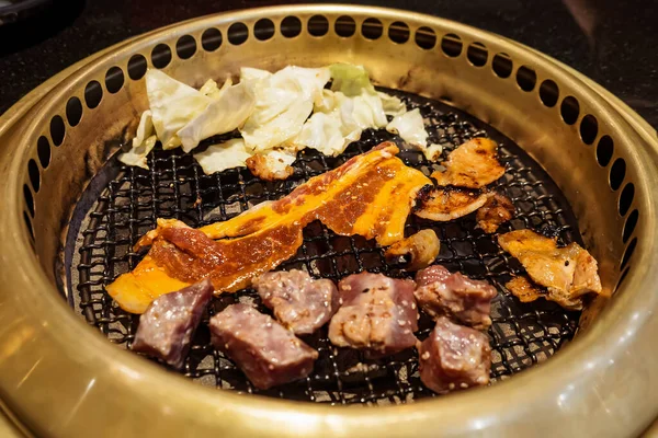 Barbecue Boeuf Japonais Sur Barbecue Charbon Bois — Photo