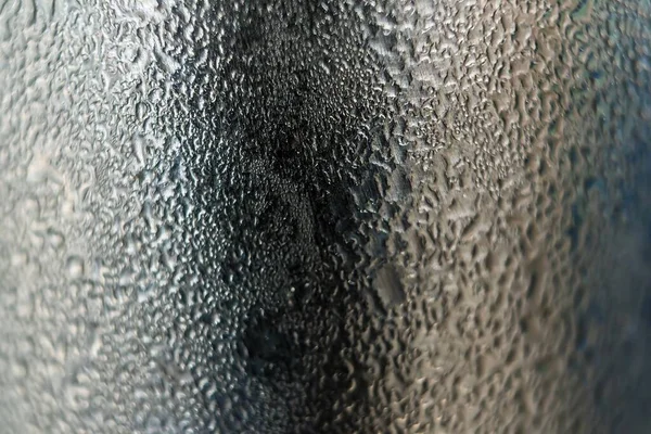 Gotas Água Fria Uma Caneca Aço Inoxidável — Fotografia de Stock