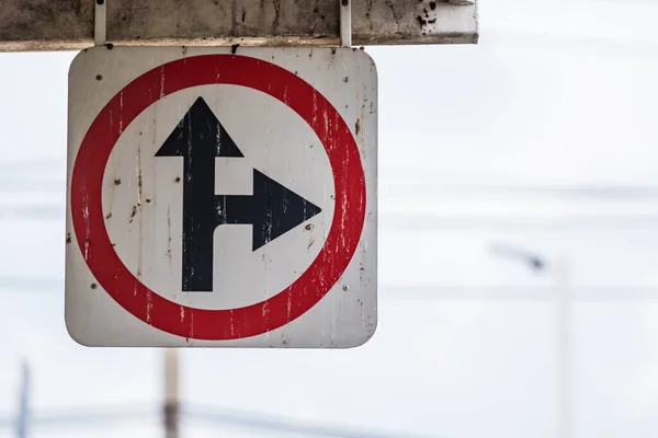 Traffic Sign Turn Right Ahead Sign — Stock Photo, Image