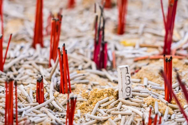 The numbers on the incense sticks dotted on the incense burner It is a gamble that Thai people have played for a long time.