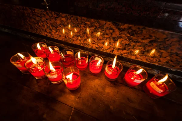 Bangkok Thailand March 2022 Praying Meditation Burning Candle Chinese Temple — стоковое фото