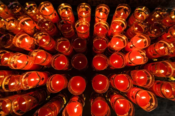 Bangkok Tailândia Março 2022 Oração Meditação Com Vela Acesa Templo — Fotografia de Stock