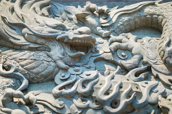 Bangkok Thailand March 2022 Dragon Stucco Art Trmple Thailand Design — Foto Stock