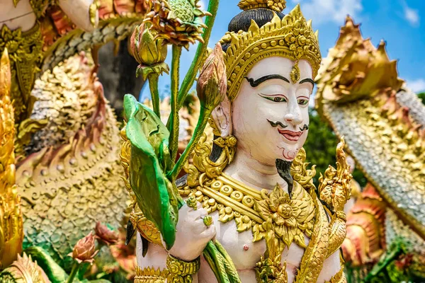 Nakhon Nayok Thailand April 2022 Naga Angel Statue Maniwong Temple —  Fotos de Stock