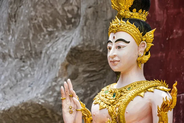 Nakhon Nayok Thailand April 2022 Naga Engelsstatue Des Maniwong Tempels — Stockfoto