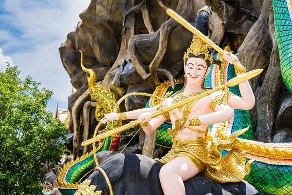 Nakhon Nayok Thailand April 2022 Naga Engel Standbeeld Van Maniwong — Stockfoto