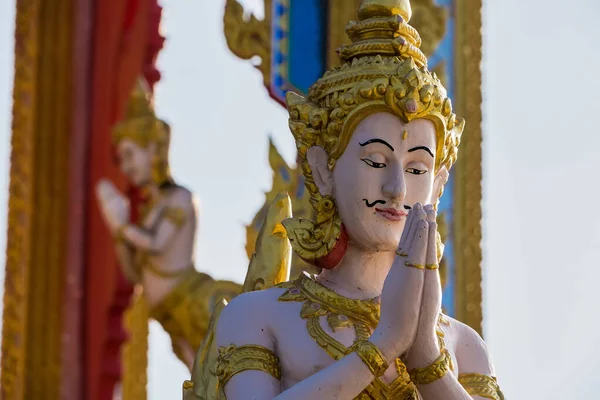 Bangkok Tajlandia Kwiecień 2022 Posąg Anioła Świątyni Bangkoku Tajlandia — Zdjęcie stockowe