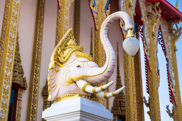 Bangkok Thailand April 2022 Elephant Head Lamps Used Decorate Temples — стоковое фото
